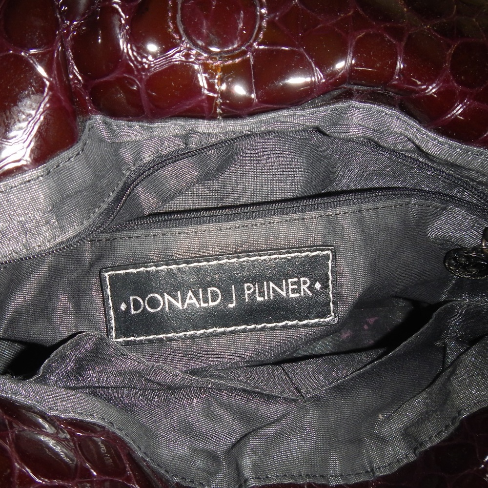 Donald J. Pliner Large, Purple Leather/Suede Tote - Picture 3 of 4